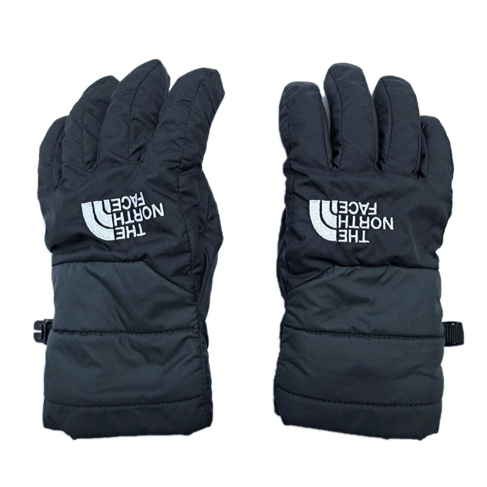 North Face Boys Small Black  Insulated Fleece Lined Winter Ski Snow Gloves Black